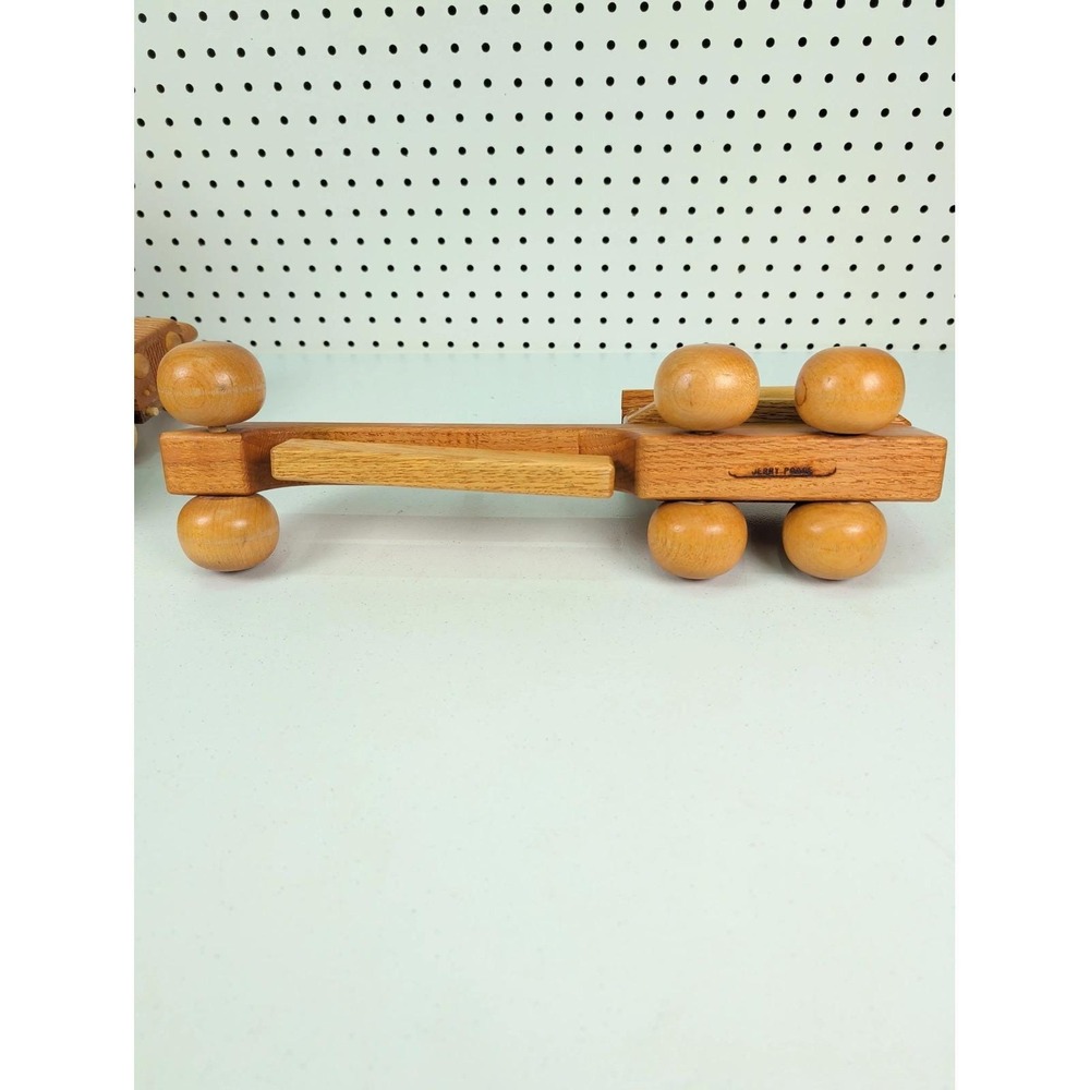 Vintage Handmade Wooden Toy Motor Grader Adjustable Blade - Picture 8 of 10